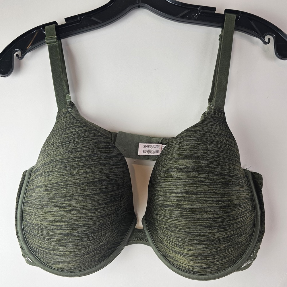 Victoria's Secret‎ Uplift Semi Demi Bra 38DD Green Underwire Comfort Everyday
